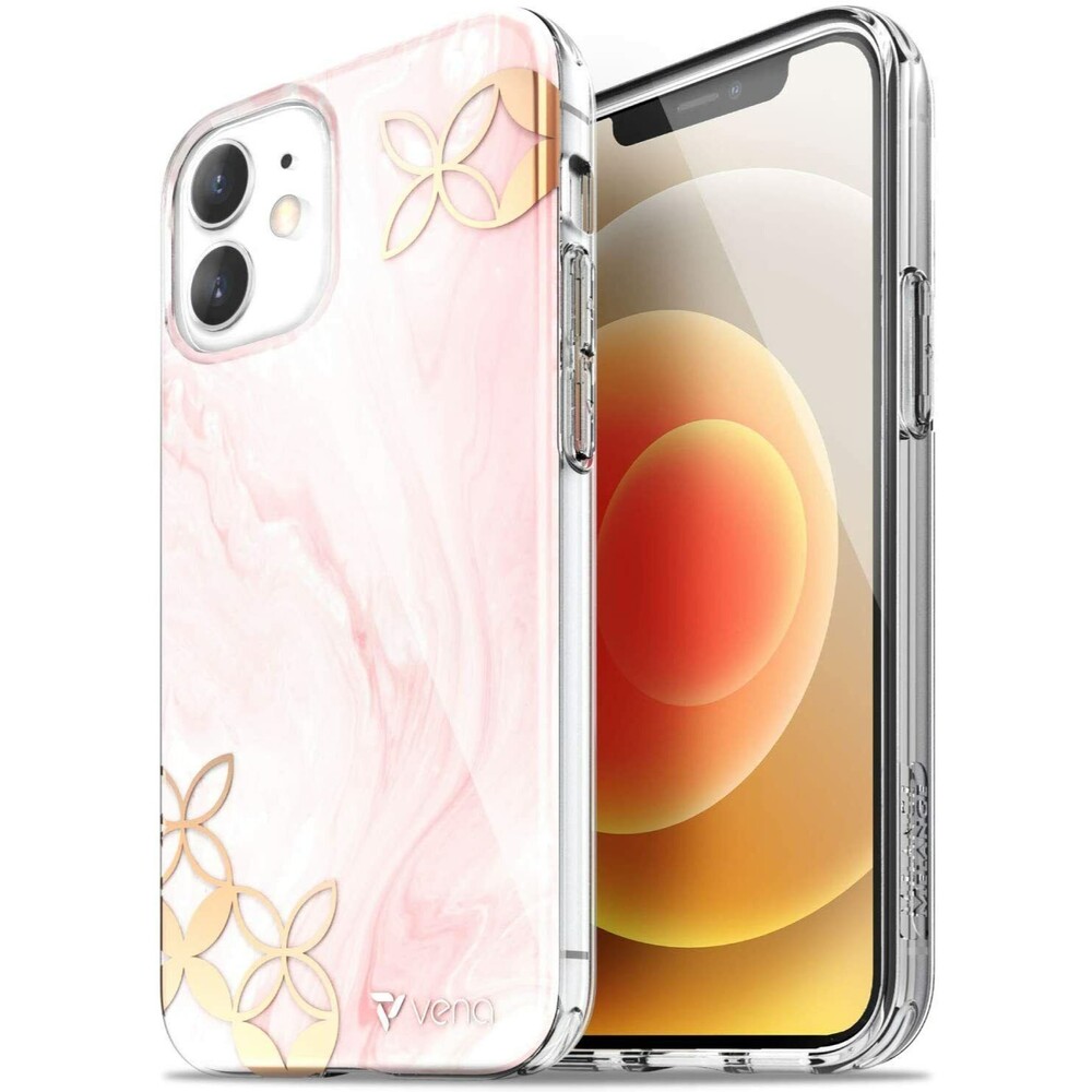 Melange Marble Case Compatible with Apple iPhone 12 Mini (5.4"-inch) Drop Proof